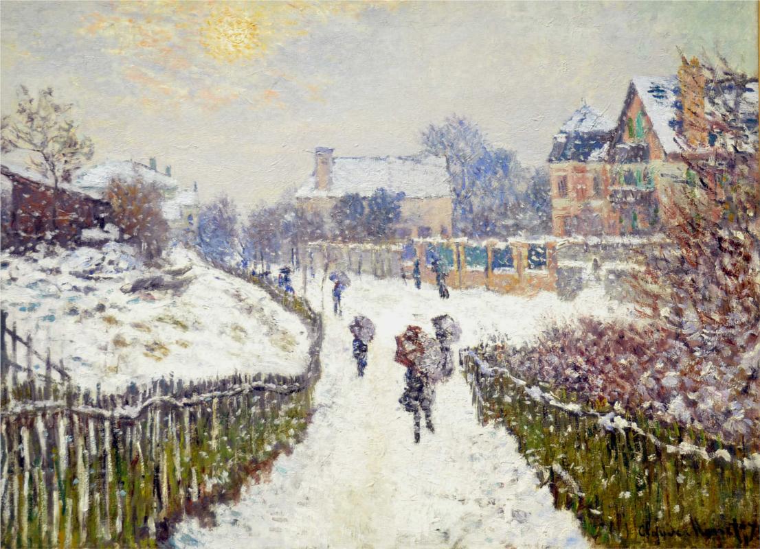 Boulevard Saint-Denis, Argenteuil, in Winter - Claude Monet Paintings